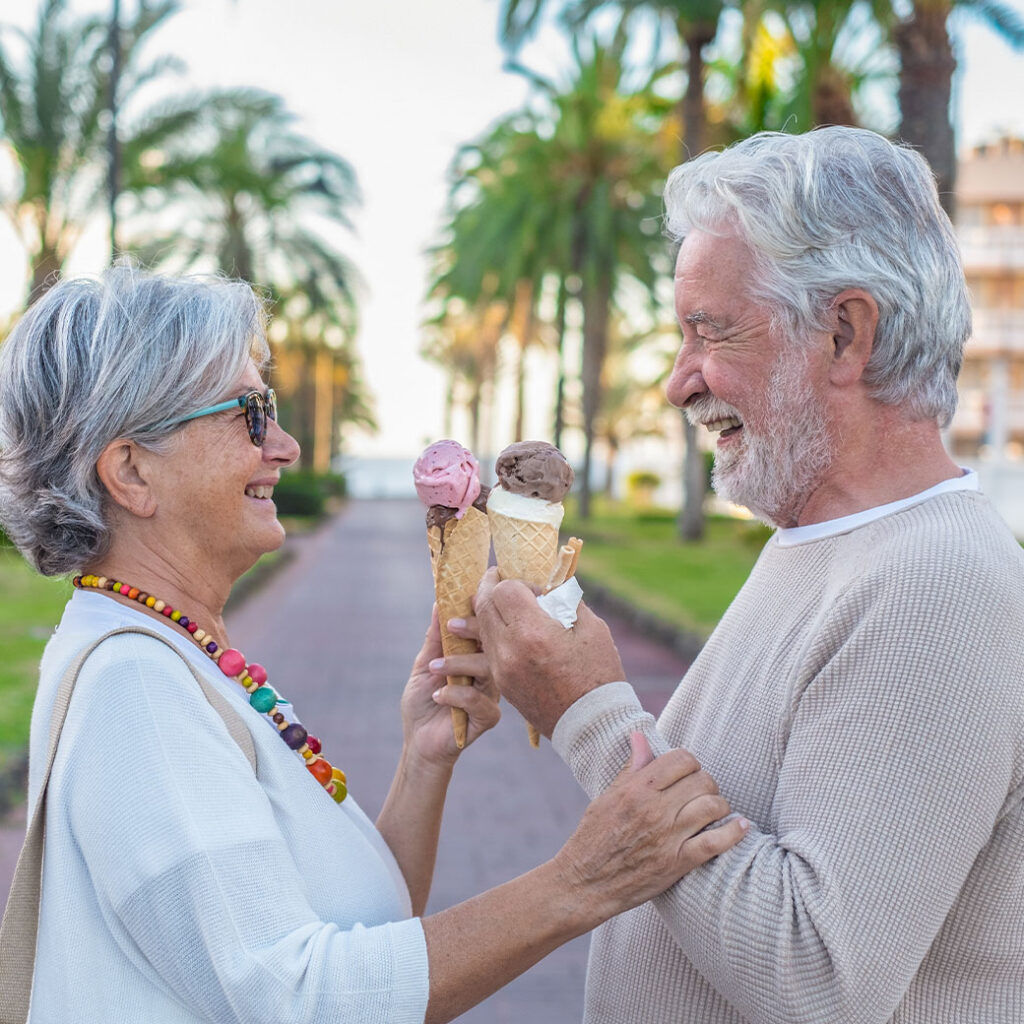 senior couple smiling eating ice cream tax deferred annuity florida